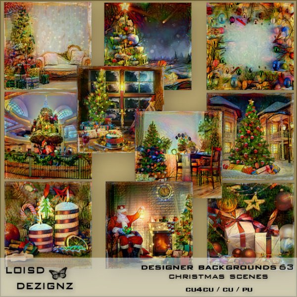 Designer Backgrounds 63 - Christmas Scenic - cu4cu/cu/pu - Click Image to Close