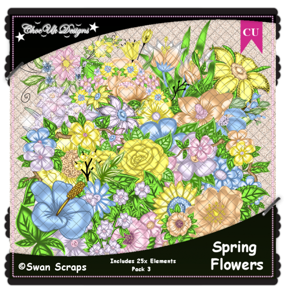 Spring Flowers Elements CU/PU Pack 3 - Click Image to Close