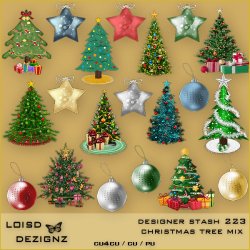 Designer Stash 223 - Christmas Tree Mix - cu4cu/cu/pu