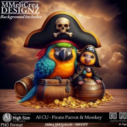 AI - CU Pirate Parrot & Monkey (CU4PU/PNG) AI - CU Pirate Parrot & Monkey (CU4PU/PNG)
