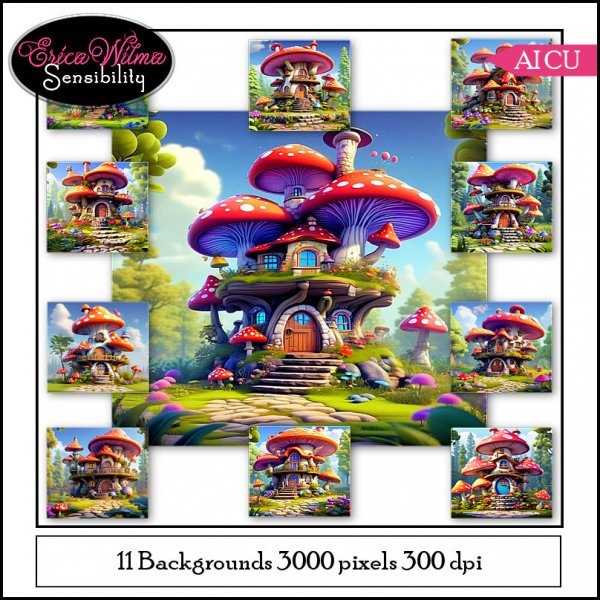 EW AI Background Mushroom Houses 01 2024 - Click Image to Close