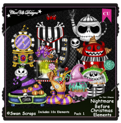Nightmare Before Christmas Elements CU/PU Pack 1 Nightmare Before Christmas Elements CU/PU Pack 1