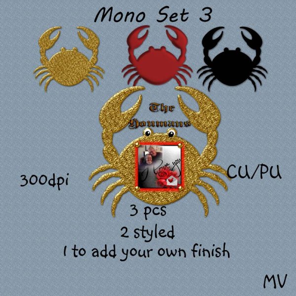 Crab Mono set 3 - Click Image to Close