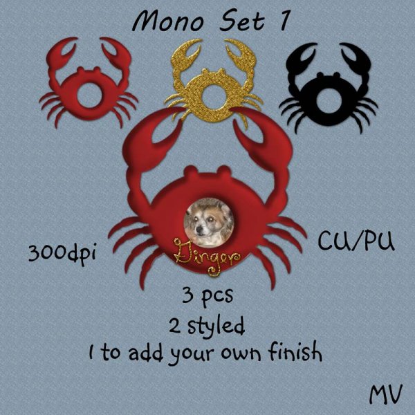 Crab Mono set 1 - Click Image to Close