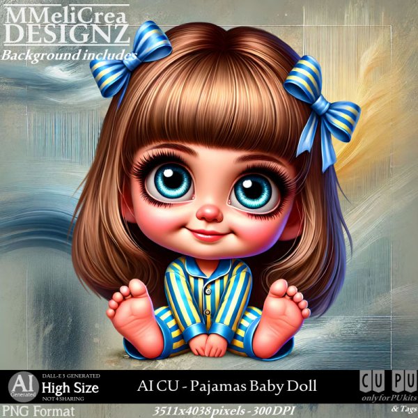 AI - CU Pajamas Baby Doll (CU4PU/PNG) - Click Image to Close