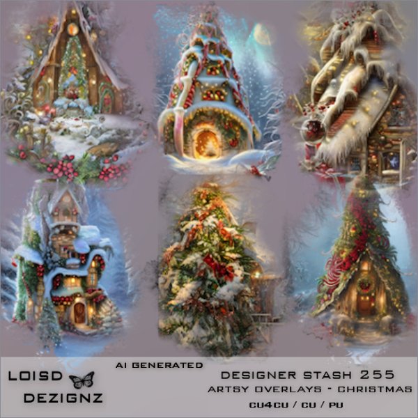 Designer Stash 255 - Artsy Overlays - Christmas - cu4cu/cu/pu - Click Image to Close