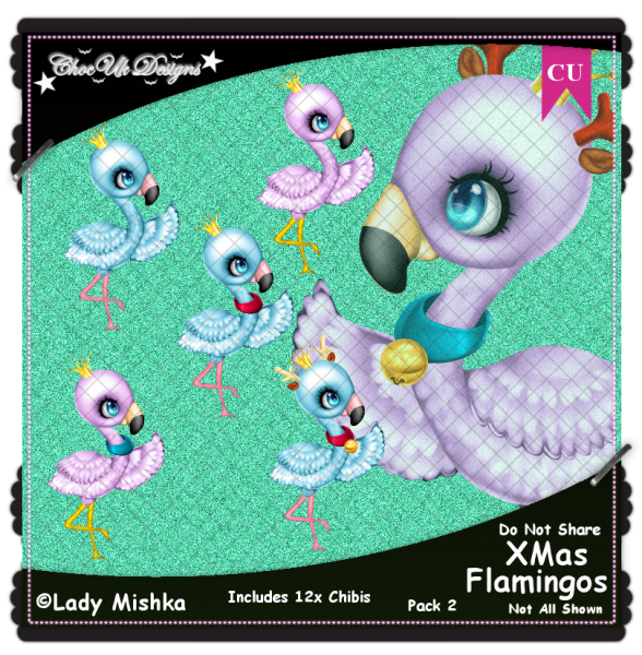 XMas Flamingos CU/PU Pack 2 - Click Image to Close