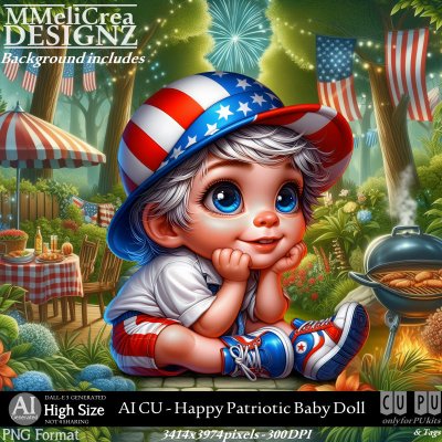 AI - CU Happy Patriotic Baby Doll (CU4PU/PNG)