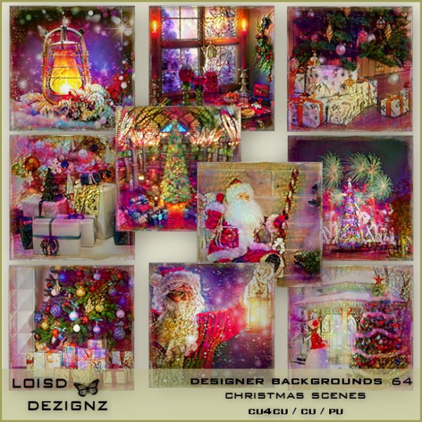 Designer Backgrounds 64 - Christmas Scenic - cu4cu/cu/pu - Click Image to Close