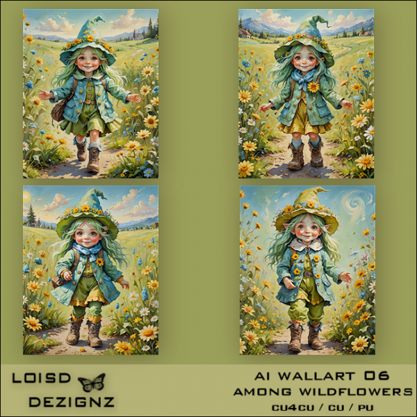 AI - Wall Art 06 - Among The Wildflowers - cu4cu/cu/pu - Click Image to Close