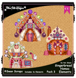 Gingerbread Homes Elements CU/PU Pack 3