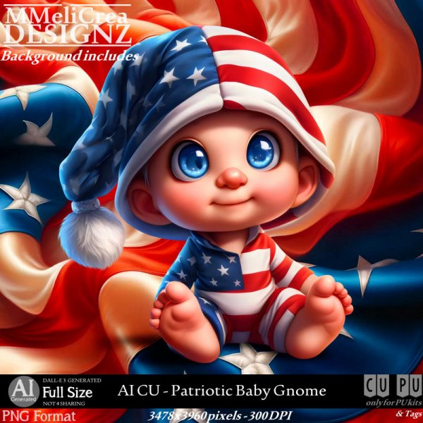 AI - CU Patriotic Baby Gnome (CU4PU/PNG) - Click Image to Close