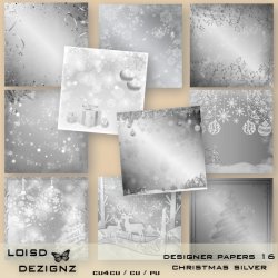 Designer Papers 16 - Silver Christmas - cu4cu/cu/pu