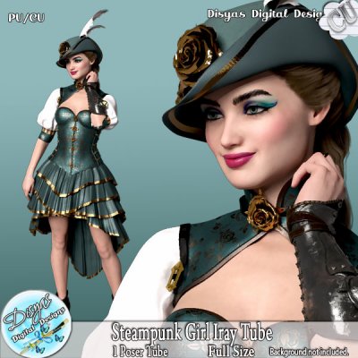 STEAMPUNK GIRL IRAY POSER TUBE CU - FS