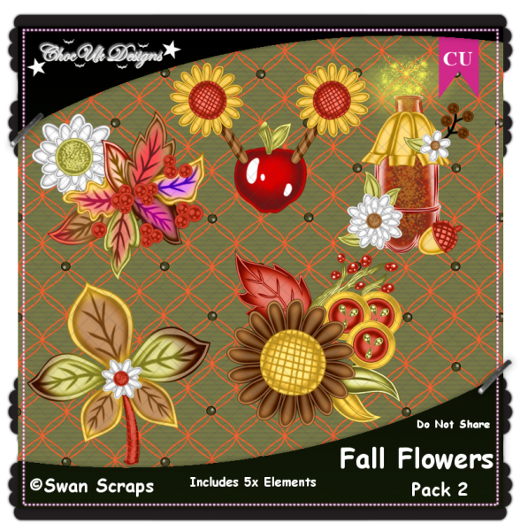 Fall Flowers Elements CU/PU Pack 2 - Click Image to Close