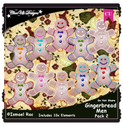 Gingerbread Men Elements CU/PU Pack 2