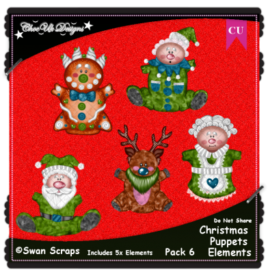 Christmas Puppets Elements CU/PU Pack 6