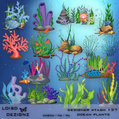 Designer Stash 137 - Ocean Plants - cu4cu/cu/pu