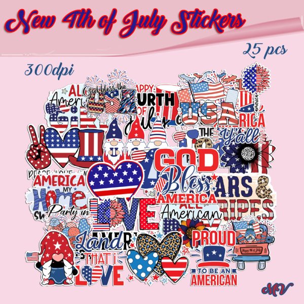 4th Of July Stickers NEW - Click Image to Close