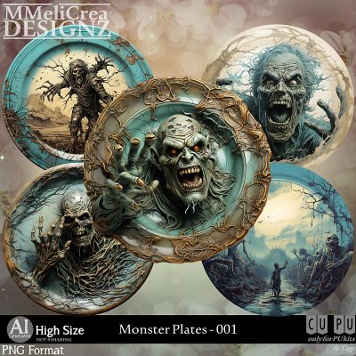 AI - Monster Plates - CU001 (CU4PU/PNG/PACK)