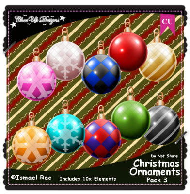 Christmas Ornaments Elements CU/PU Pack 3