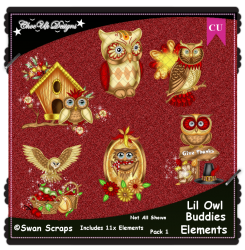 Lil Owl Buddies Elements CU/PU Pack 1 Lil Owl Buddies Elements CU/PU Pack 1