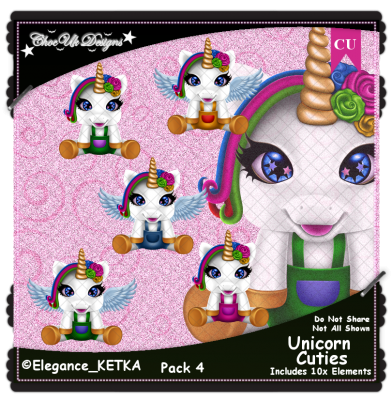 Unicorn Cuties Elements CU/PU Pack 4