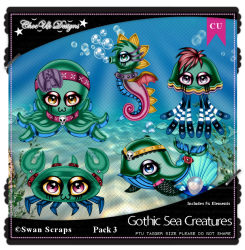 Gothic Sea Creatures CU/PU Pack 3 Gothic Sea Creatures CU/PU Pack 3