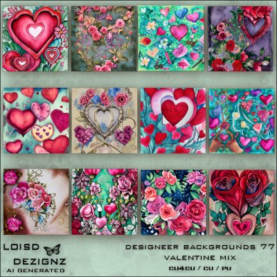 Designer Backgrounds 77 - Valentine Mix - cu4cu/cu/pu