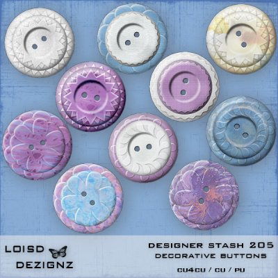 Designer Stash 205 - Decorative Buttons - cu4cu/cu/pu