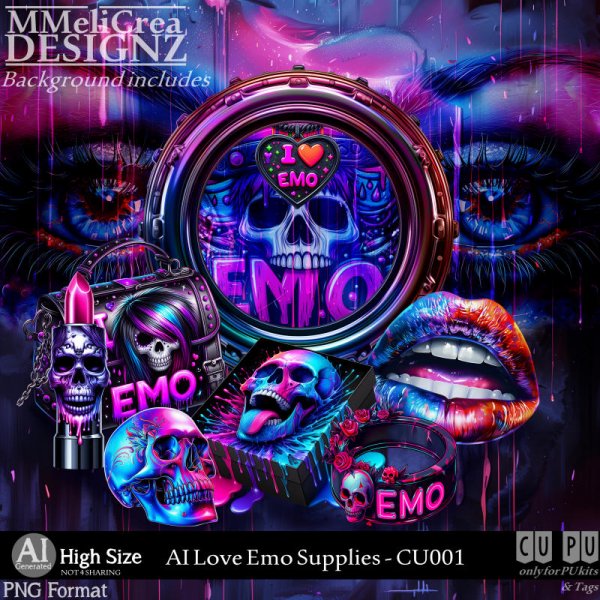 AI - Love Emo - CU001 (CU4PU/PNG) - Click Image to Close