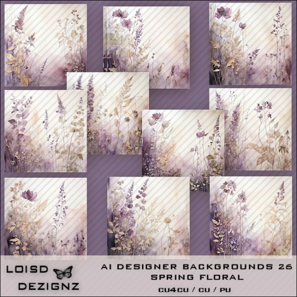 AI Designer Backgrounds 26 - Spring Floral - cu4cu/cu/pu - Click Image to Close