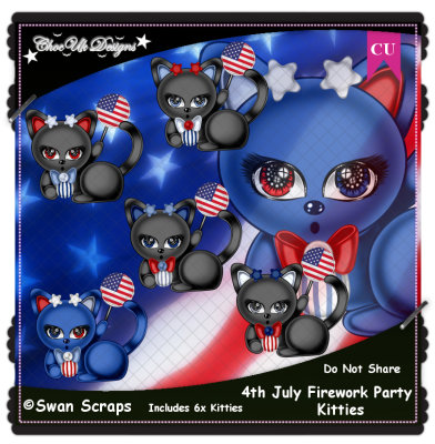 4th July Firework Party Kitties CU/PU Pack