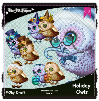 Holiday Owls CU/PU Pack 4