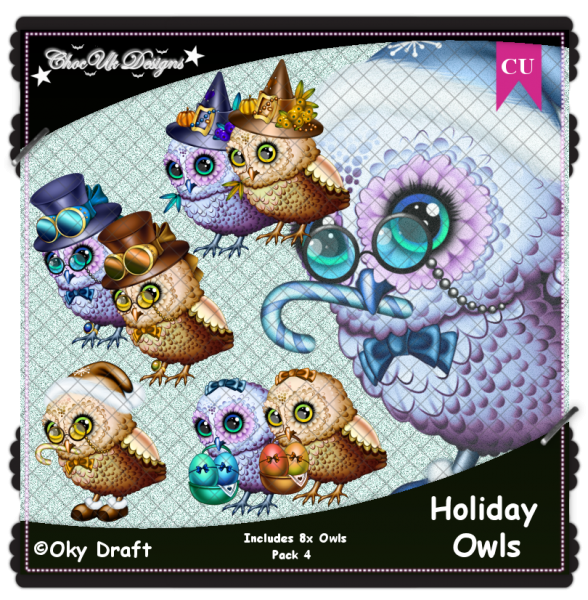 Holiday Owls CU/PU Pack 4 - Click Image to Close