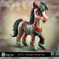 AI - CU Wooden Horse Toy (CU4PU/PNG)