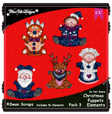 Christmas Puppets Elements CU/PU Pack 3