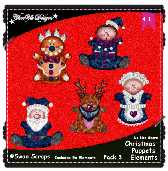 Christmas Puppets Elements CU/PU Pack 3 - Click Image to Close