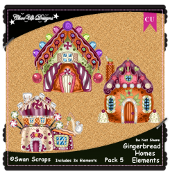 Gingerbread Homes Elements CU/PU Pack 5