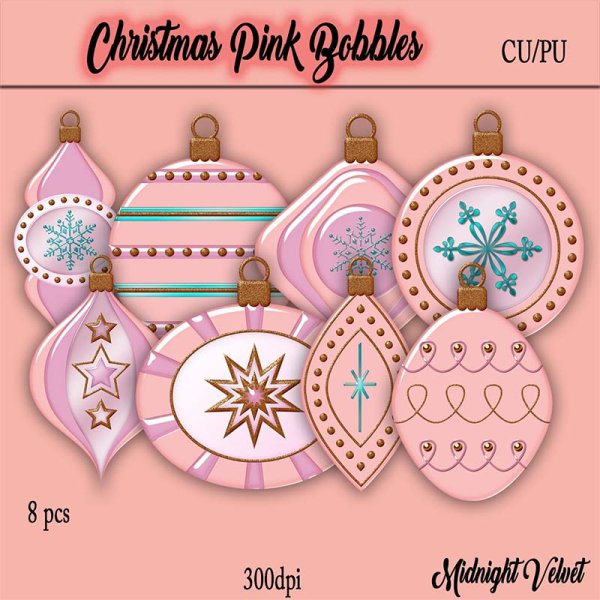 Christmas Pink Bobbles - Click Image to Close