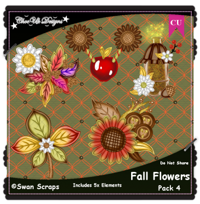 Fall Flowers Elements CU/PU Pack 4