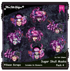 Sugar Skull Masks CU/PU Pack 4 Sugar Skull Masks CU/PU Pack 4