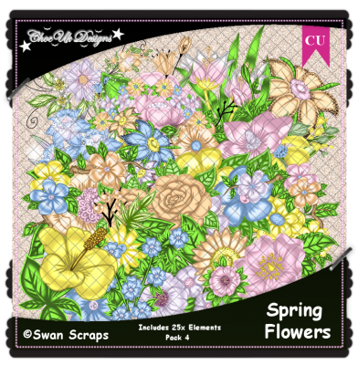 Spring Flowers Elements CU/PU Pack 4