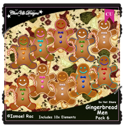 Gingerbread Men Elements CU/PU Pack 6