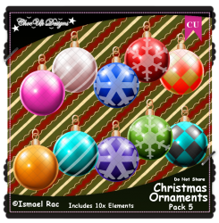 Christmas Ornaments Elements CU/PU Pack 5 Christmas Ornaments Elements CU/PU Pack 5