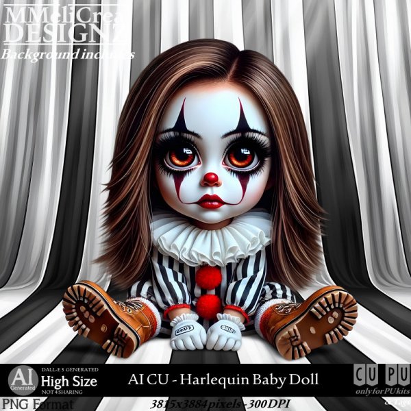 AI - CU Harlequin Baby Doll (CU4PU/PNG) - Click Image to Close