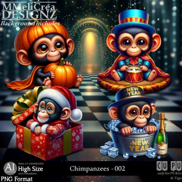 AI - Chimpanzees - CU002 (CU4PU/PNG) - Click Image to Close