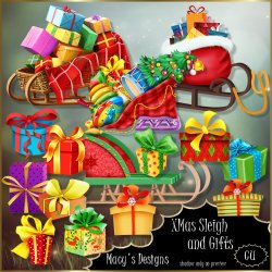 XMas Sleigh and Gifts