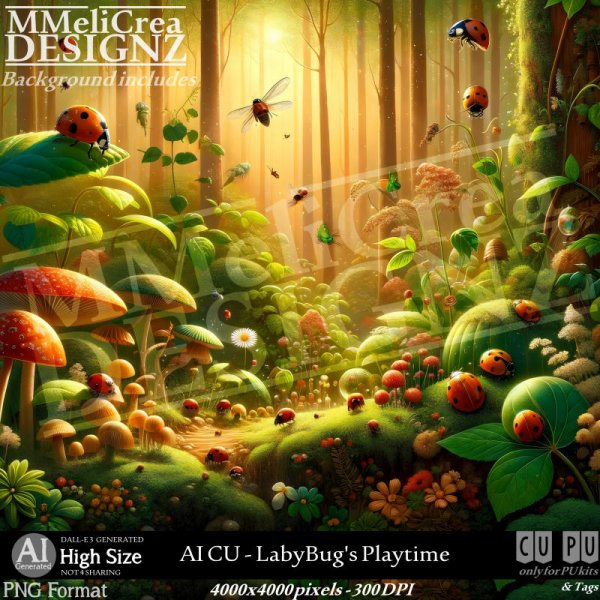 AI - CU LadyBug's Playtime (CU4PU/PNG) - Click Image to Close