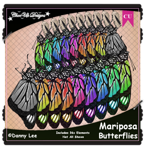 Mariposa Butterflies Elements CU/PU Pack - Click Image to Close